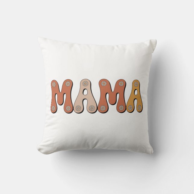 Personlig Retro Groovy Mama Mors Dag Kudde (Framsida)