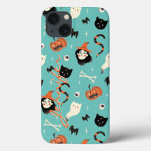 Personlig Retro Halloween Witch Pumpkin Mönster
