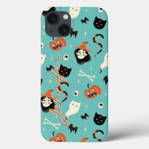 Personlig Retro Halloween Witch Pumpkin Mönster