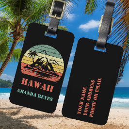 Personlig Retro Hawaii Bagagebricka