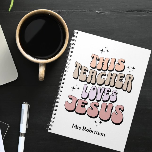 Personlig Retro Jesus läraruppskattning Anteckningsbok (Skapare uppladdad)