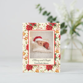 Personlig Retro Jul Blommig Brevpapper Helg Vykort