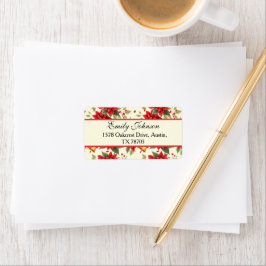 Personlig retro jul blomster brevpapper adressetikett