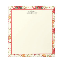 Personlig retro jul blomster brevpapper anteckningsblock