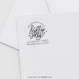 Personlig Retro-julets adressetikett Självfärgande Stämpel