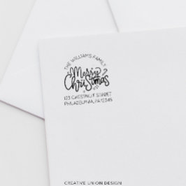 Personlig Retro-julets adressetikett Självfärgande Stämpel