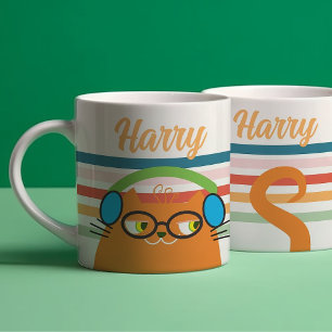 Personlig Retro Katt Kaffemugg