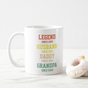 Personlig Retro Legend Make pappa Grandpa Kaffemugg