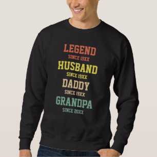 Personlig Retro Legend Make pappa Grandpa Lång Ärmad Tröja