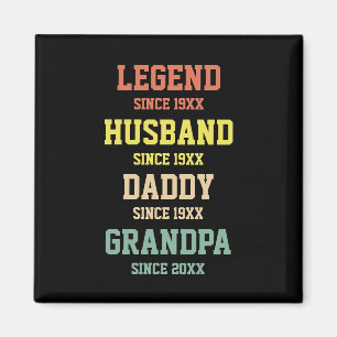 Personlig Retro Legend Make pappa Grandpa Magnet