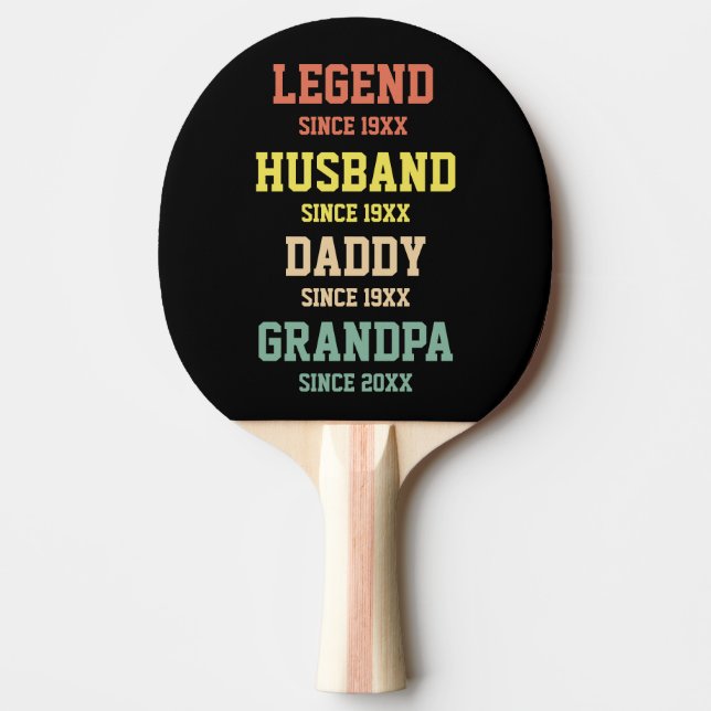Personlig Retro Legend Make pappa Grandpa Pingisracket (Framsidan)