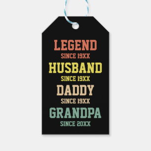 Personlig Retro Legend Make pappa Grandpa Presentetikett
