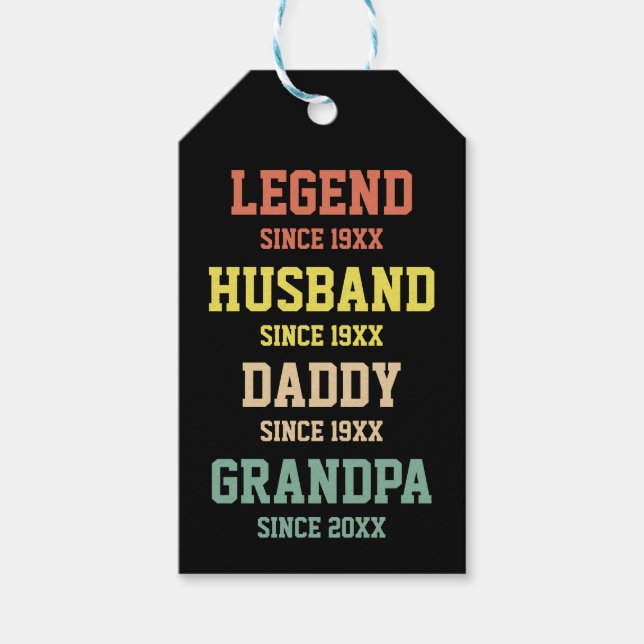 Personlig Retro Legend Make pappa Grandpa Presentetikett (Framsidan)