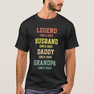 Personlig Retro Legend Make pappa Grandpa T Shirt