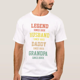 Personlig Retro Legend Make pappa Grandpa T Shirt