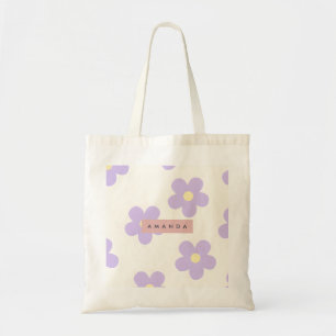 Personlig Retro Lila Tusenskönsblomma Tygkasse