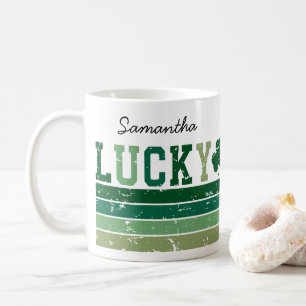 Personlig Retro "Lycklig" St. Patrick's Day Kaffemugg