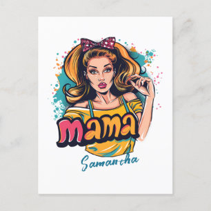Personlig Retro Mama Pop Art (10) vykort