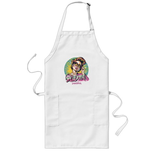 Personlig Retro Mamma art. 16 Långsiktig Apron Långt Förkläde (Framsidan)