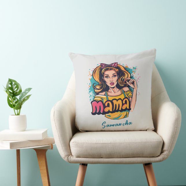 Personlig Retro Mamma artikel 10 Kudde (Stol)