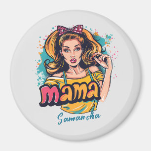 Personlig Retro Mamma artikel 10 Magnet