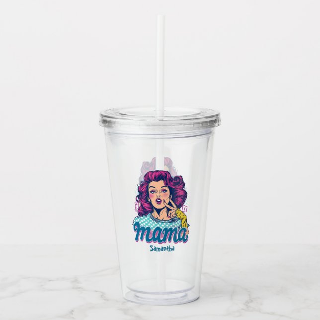 Personlig Retro Mamma artikel 11 Take Away Mugg (Framsida)