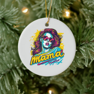 Personlig Retro Mamma artikel 12 Julgransprydnad Keramik