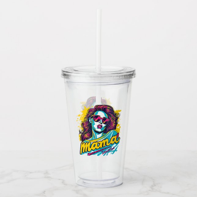 Personlig Retro Mamma artikel 12 Take Away Mugg (Framsida)