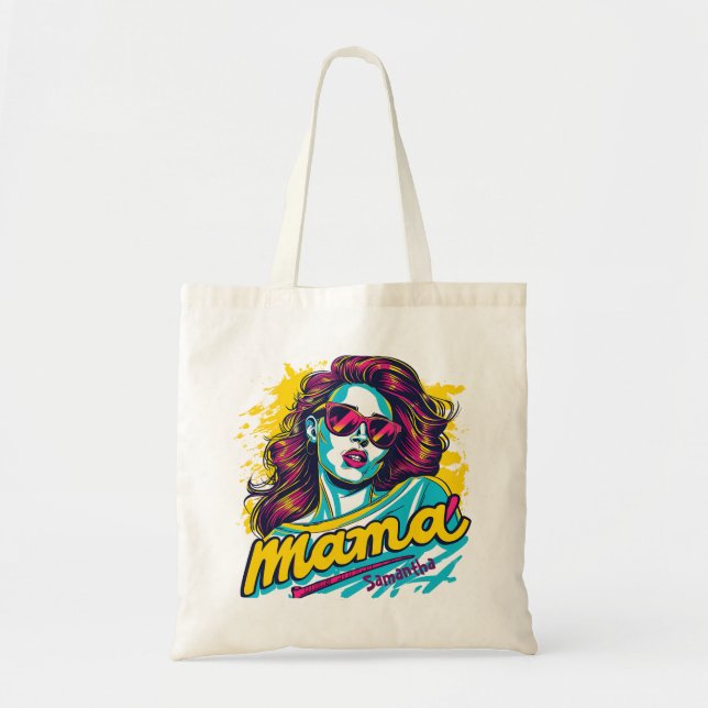 Personlig Retro Mamma artikel 12 Tygkasse (Framsidan)