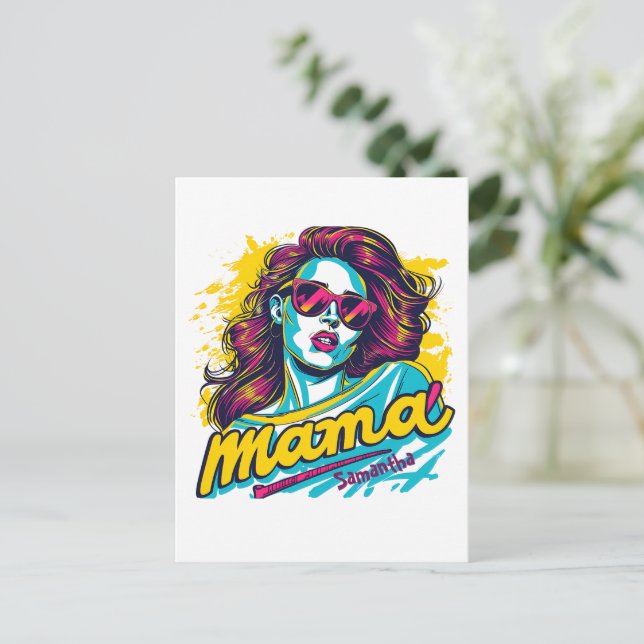 Personlig Retro Mamma artikel 12 vykort (Stående Fram)