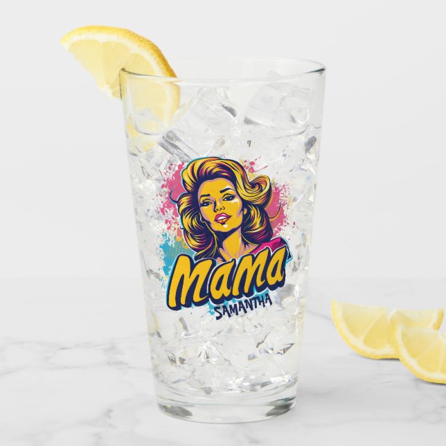 Personlig Retro Mamma artikel 14 Glaskopp (Framsida Ice)