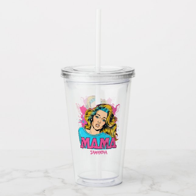 Personlig Retro Mamma artikel 16 Take Away Mugg (Framsida)