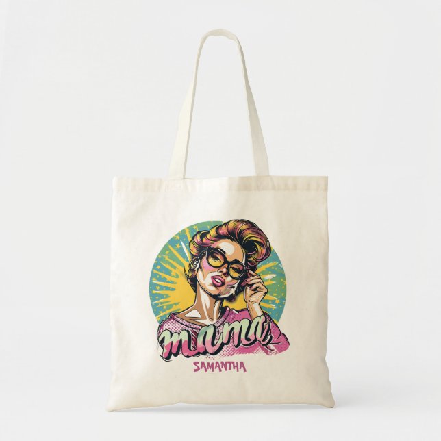 Personlig Retro Mamma artikel 16 Tygkasse (Framsidan)