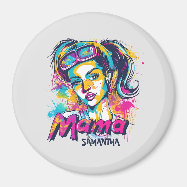 Personlig Retro Mamma artikel 18 Magnet (Framsidan)