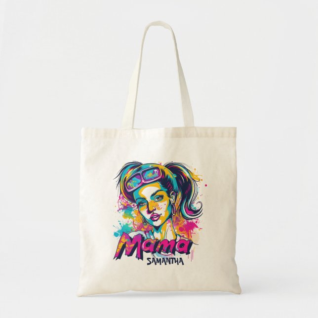 Personlig Retro Mamma artikel 18 Tygkasse (Framsidan)