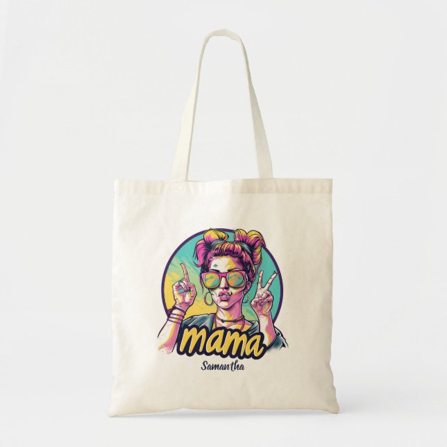 Personlig Retro Mamma artikel 19 Tygkasse (Framsidan)