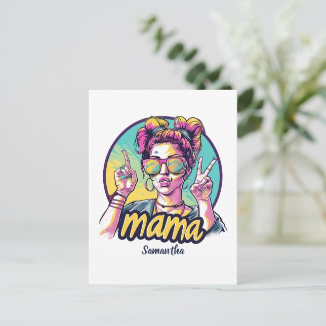 Personlig Retro Mamma artikel 19 vykort (Stående Fram)