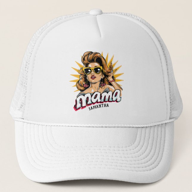 Personlig Retro Mamma artikel 1 Keps (Framsida)