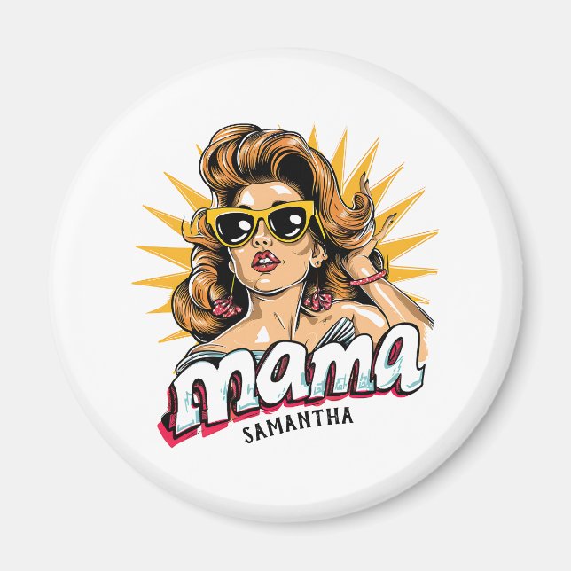 Personlig Retro Mamma artikel 1 Magnet (Framsidan)