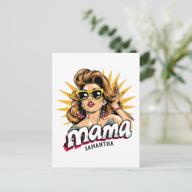 Personlig Retro Mamma artikel 1 Vykort (Stående Fram)