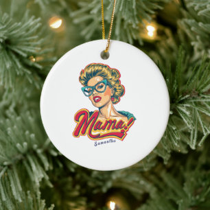 Personlig Retro Mamma artikel 2 Julgransprydnad Keramik