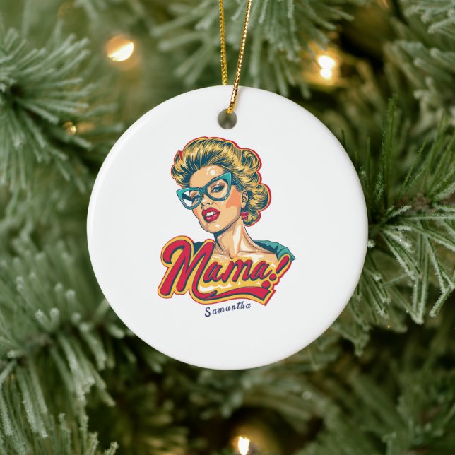 Personlig Retro Mamma artikel 2 Julgransprydnad Keramik (Träd)