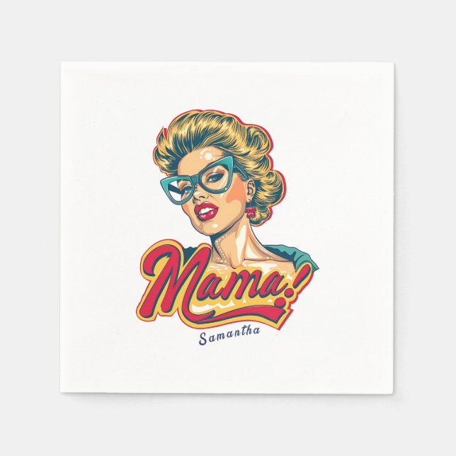Personlig Retro Mamma artikel 2 Pappersservett (Framsidan)