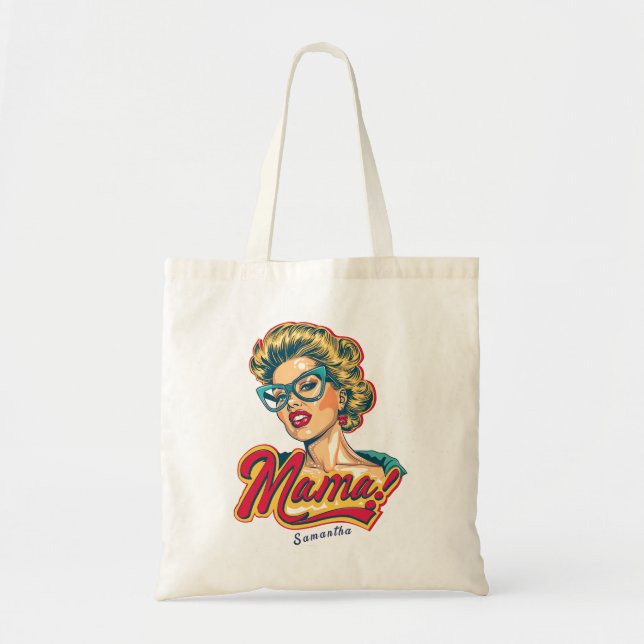 Personlig Retro Mamma artikel 2 Tygkasse (Framsidan)