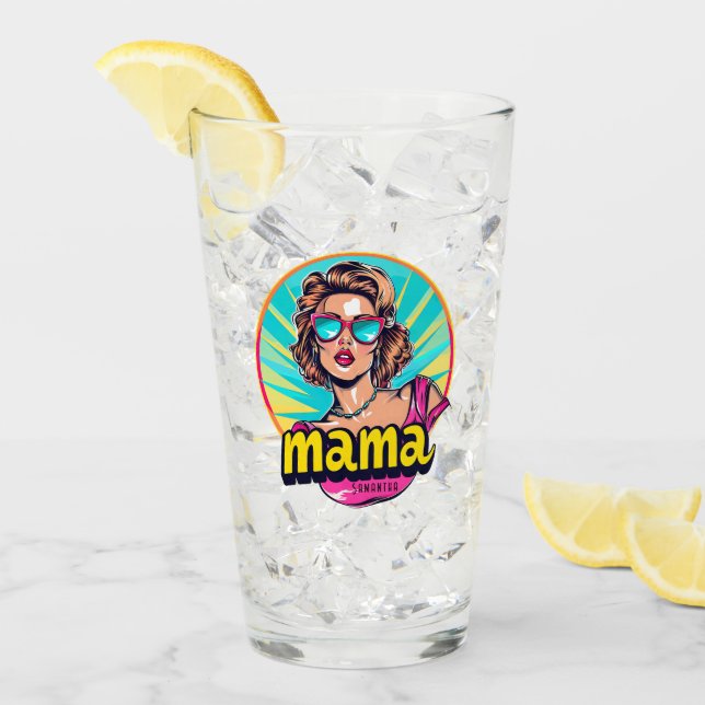 Personlig Retro Mamma artikel 3 Glaskopp (Framsida Ice)