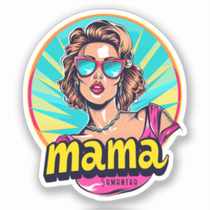 Personlig Retro Mamma artikel 3 Klistermärken