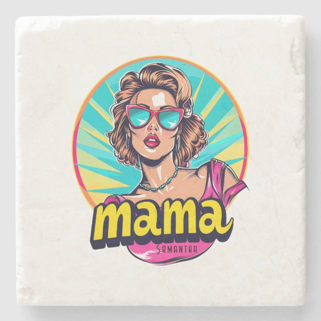 Personlig Retro Mamma artikel 3 Stenunderlägg (Framsidan)