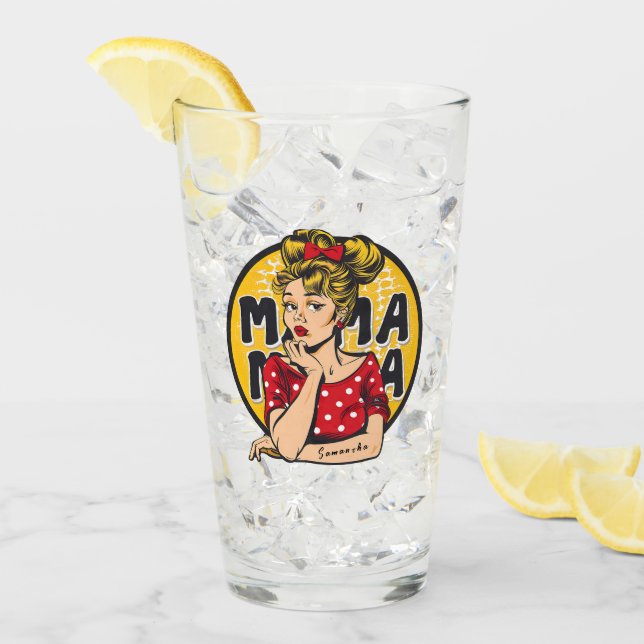 Personlig Retro Mamma artikel 4 Glaskopp (Framsida Ice)