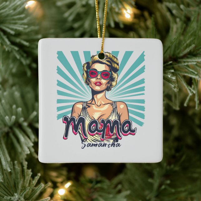 Personlig Retro Mamma artikel 7 Julgransprydnad Keramik (Träd)