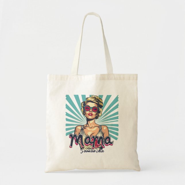 Personlig Retro Mamma artikel 7 Tygkasse (Framsidan)